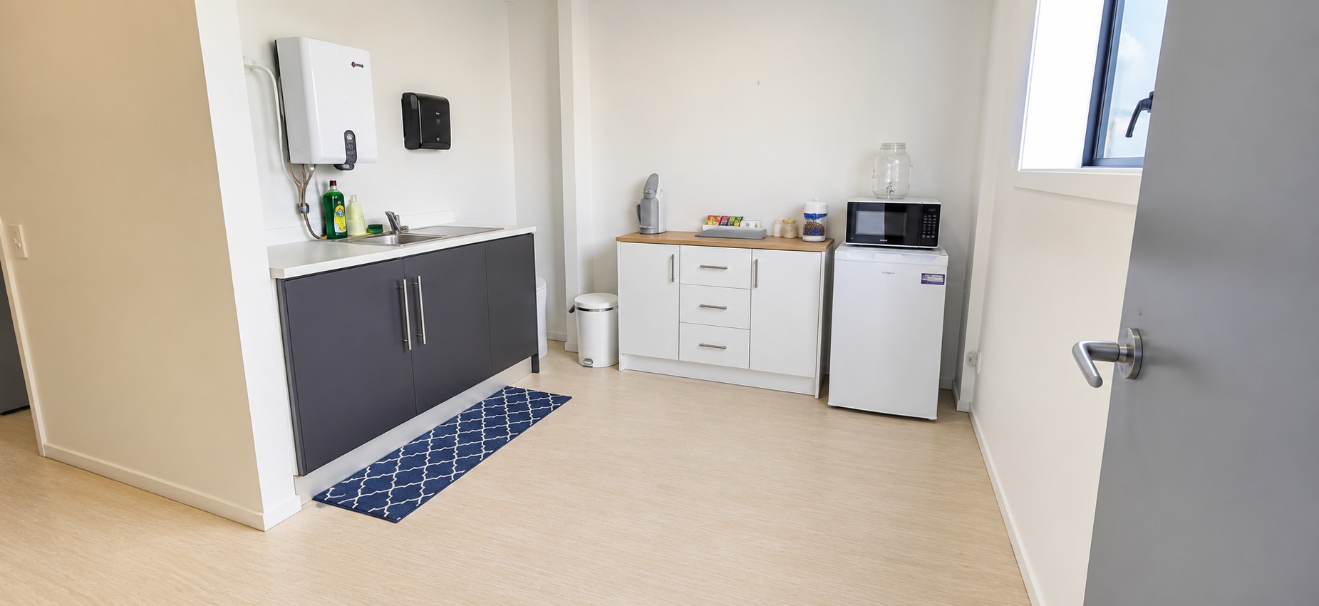 Private kitchenette at TAS HUB, Washdyke, Timaru